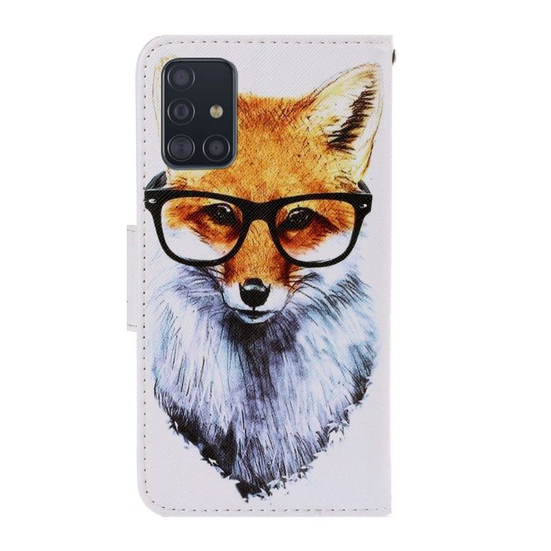 Samsung Galaxy A71 - Housse Renard à lunettes