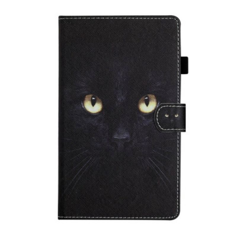 Housse Samsung Galaxy Tab A7 Lite Yeux de Chat Noir