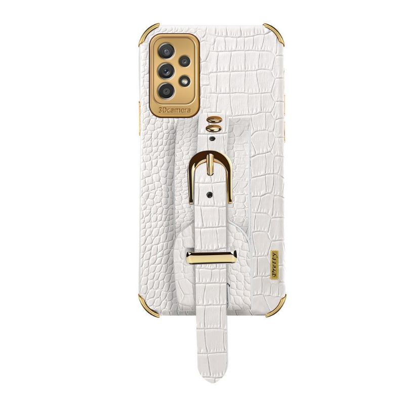 Coque Samsung Galaxy A53 5G Effet Croco avec Sangle