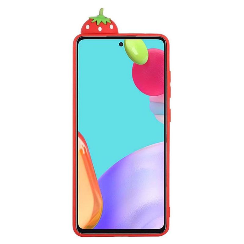 Coque Samsung Galaxy A53 5G Silicone Fraise 3D