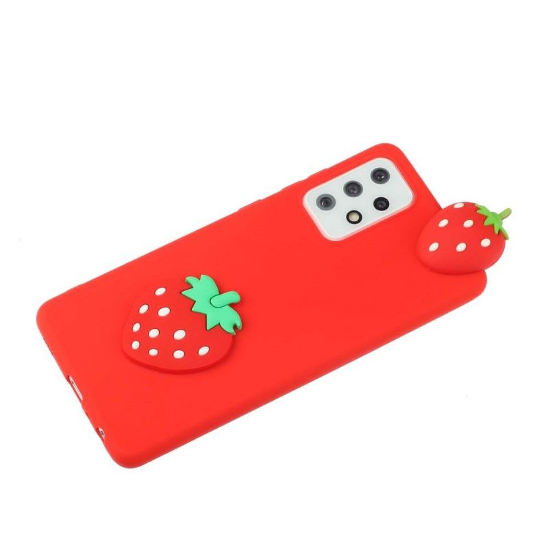 Coque Samsung Galaxy A53 5G Silicone Fraise 3D