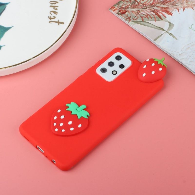 Coque Samsung Galaxy A53 5G Silicone Fraise 3D