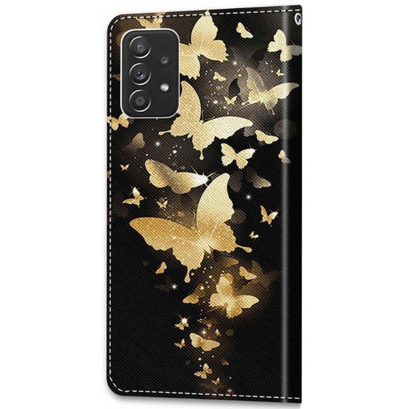 Housse Samsung Galaxy A53 5G illustration papillons dorés