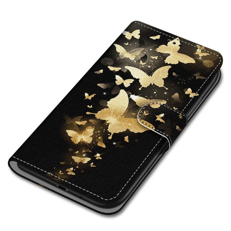 Housse Samsung Galaxy A53 5G illustration papillons dorés