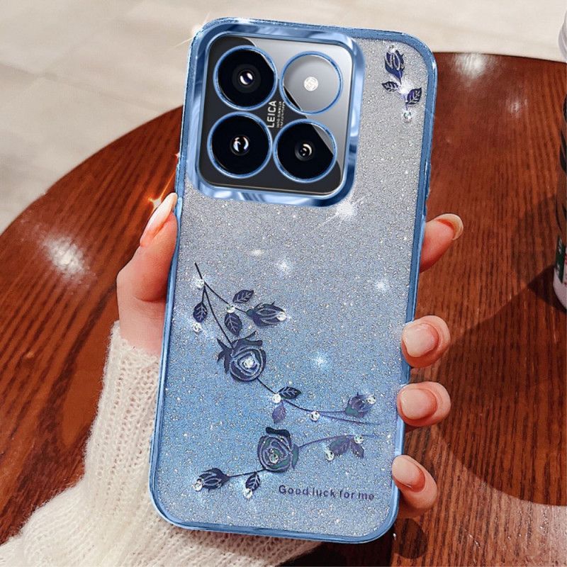 Coque Xiaomi 14T Pro Strass et Fleurs KADEM