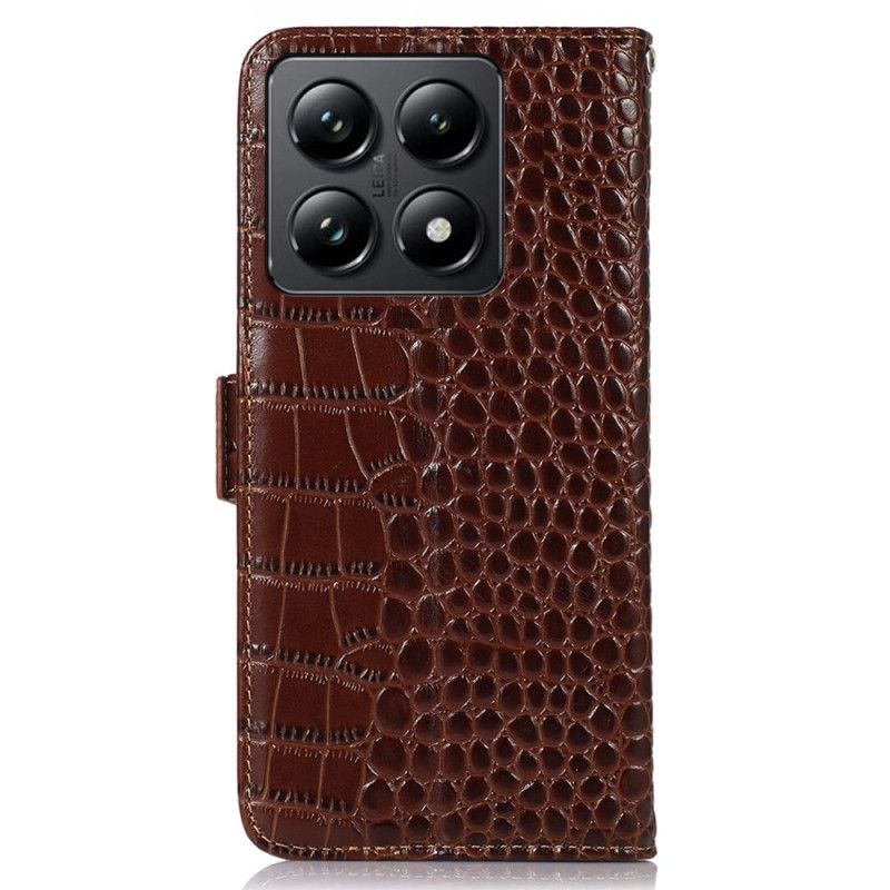 Housse Xiaomi 14T Pro Cuir Texture Crocodile