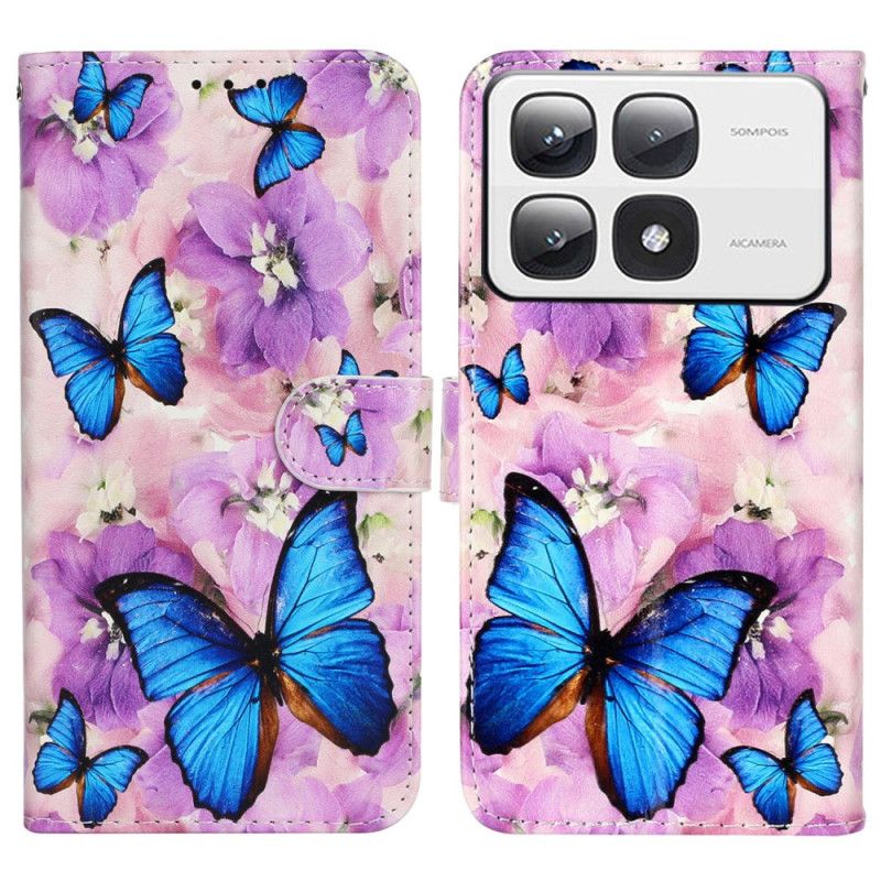 Housse Xiaomi 14T Pro Fleurs et Papillons Premium