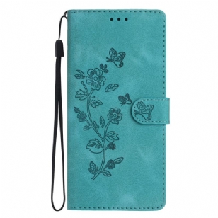 Housse Xiaomi 14T Pro Motif Floral à Lanière