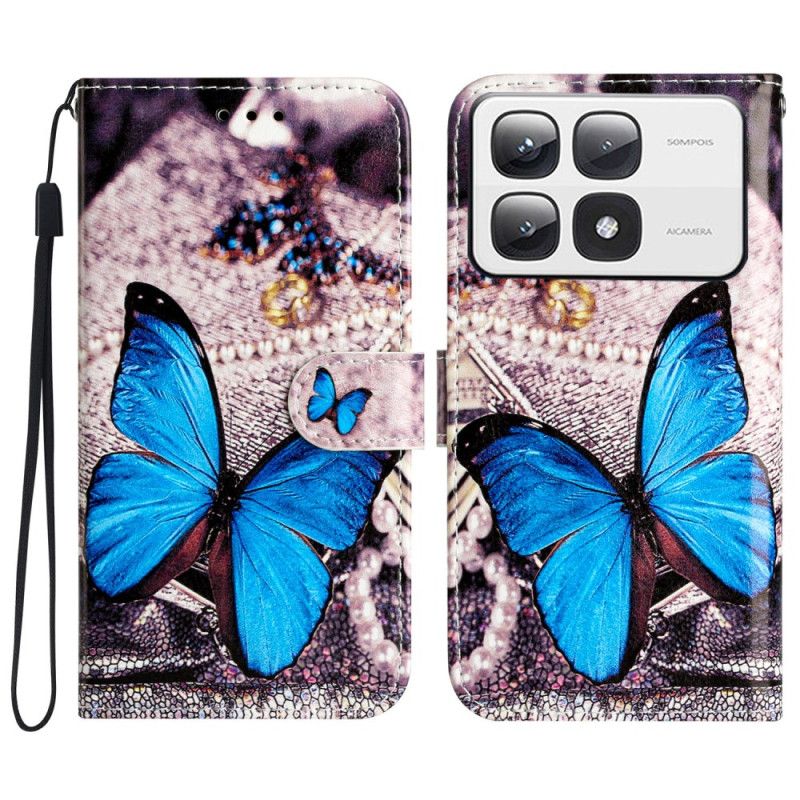 Housse Xiaomi 14T Pro Papillon Bleu