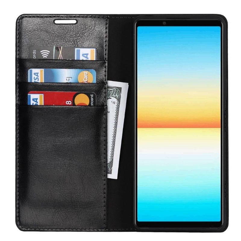 Housse Sony Xperia 1 IV Cuir Porte Cartes Fonction Support