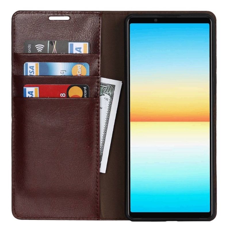 Housse Sony Xperia 1 IV Cuir Porte Cartes Fonction Support