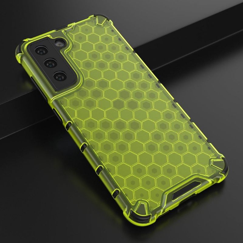 Coque Samsung Galaxy S21 FE à cordon Design Nid d'abeille