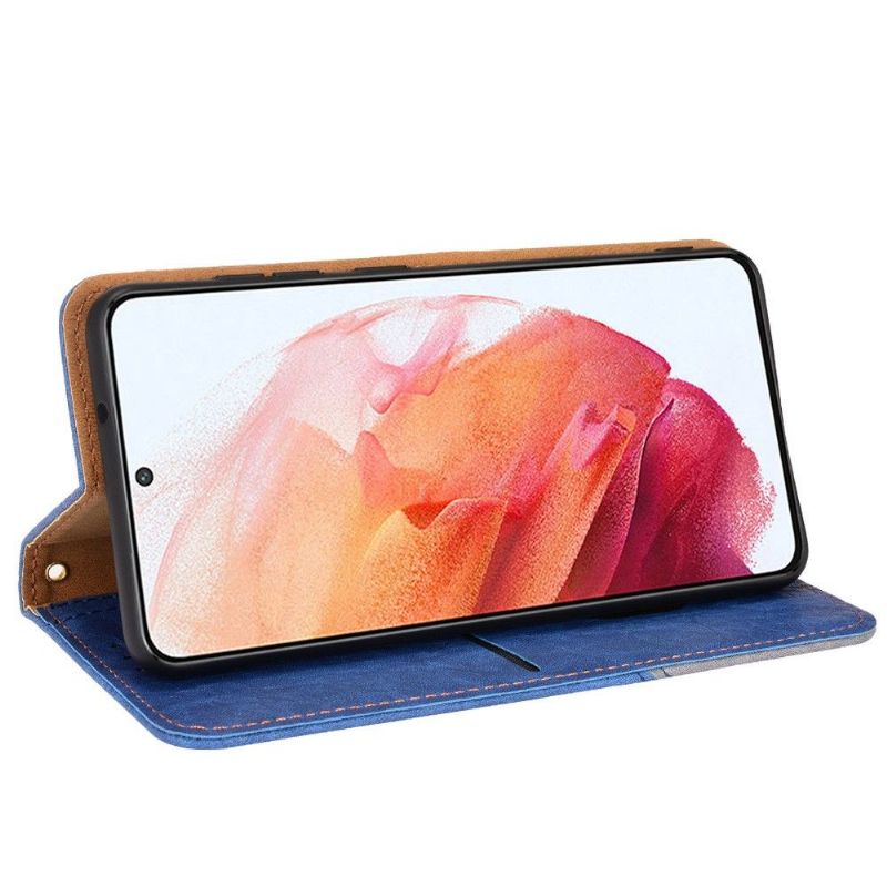 Housse Samsung Galaxy S21 FE 5G flip cover simili cuir rétro