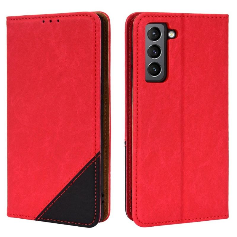 Housse Samsung Galaxy S21 FE 5G flip cover simili cuir rétro