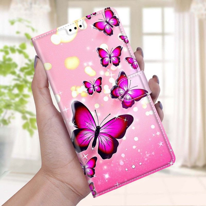 Housse Samsung Galaxy S21 FE 5G Papillons roses