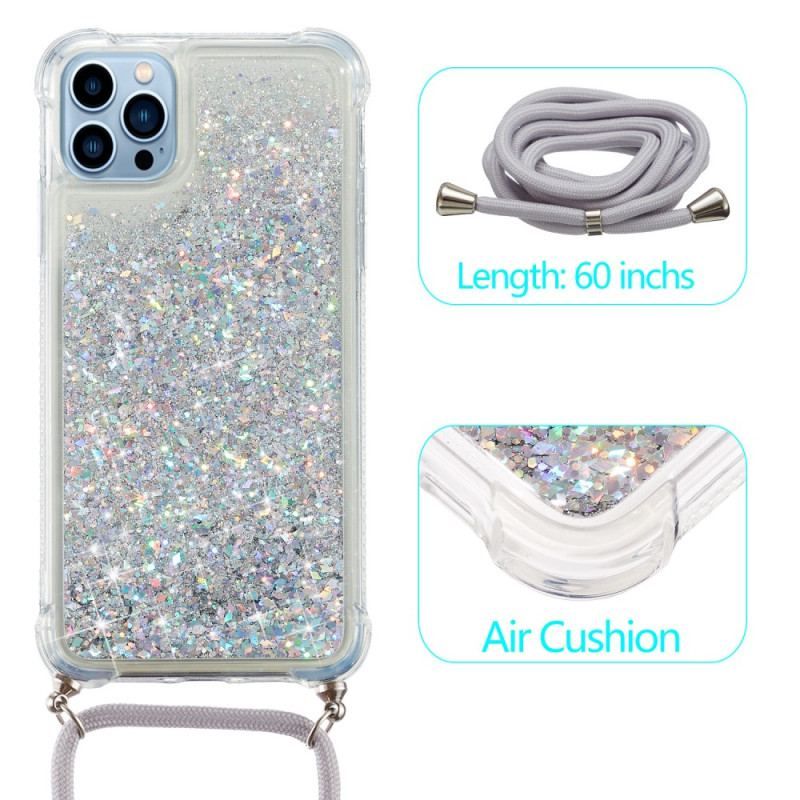 Coque iPhone 15 Pro Max à Cordon Paillettes