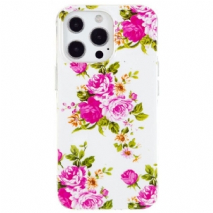 Coque iPhone 15 Pro Max Fluorescente Fleurs