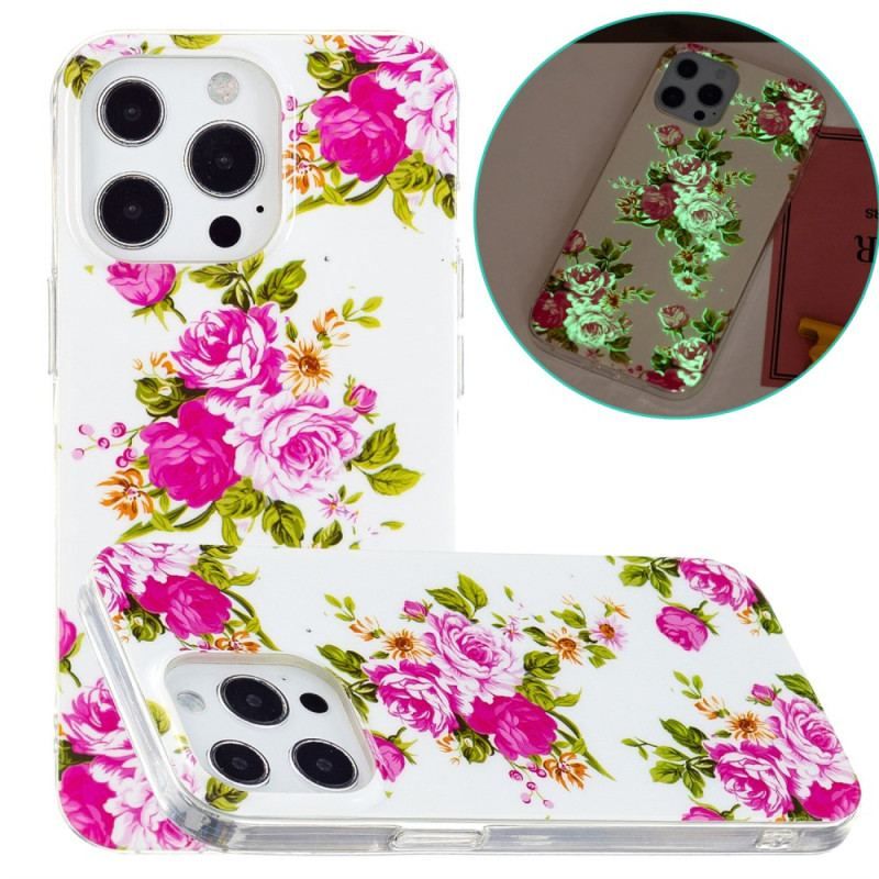 Coque iPhone 15 Pro Max Fluorescente Fleurs