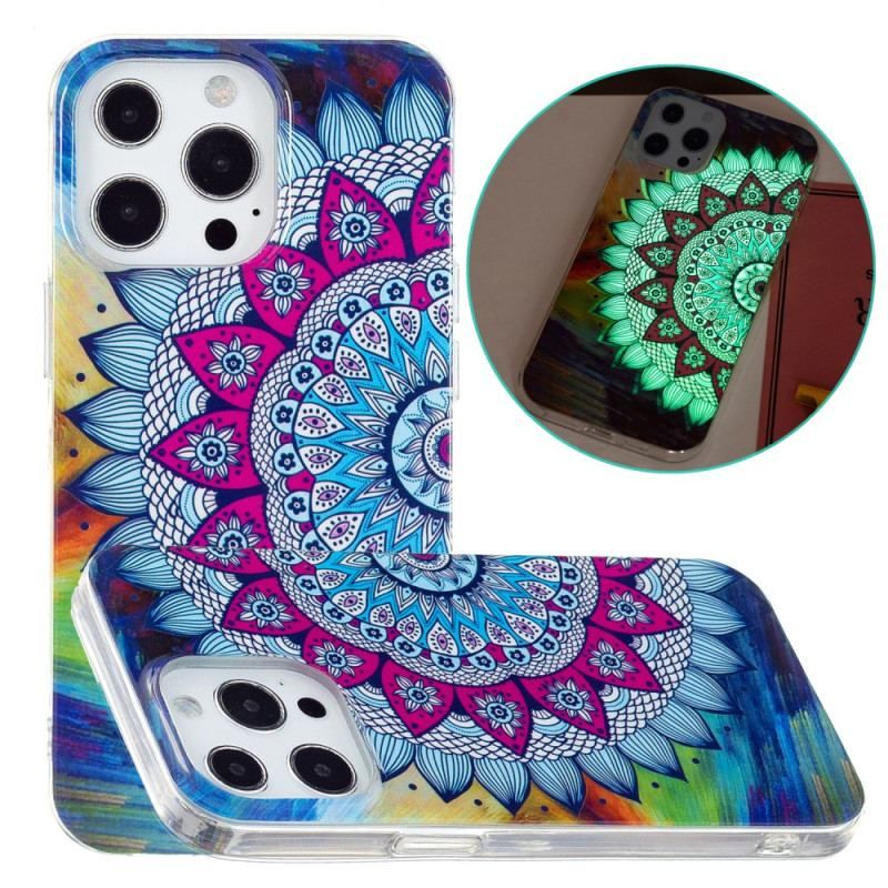 Coque iPhone 15 Pro Max Fluorescente Mandala