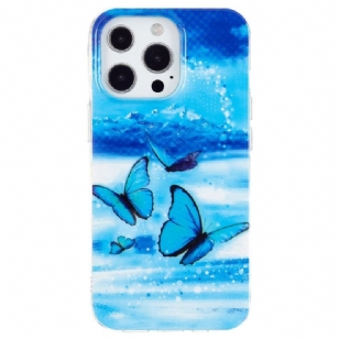 Coque iPhone 15 Pro Max Fluorescente Papillons