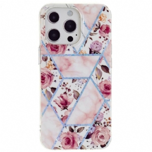 Coque iPhone 15 Pro Max Marbre Floral