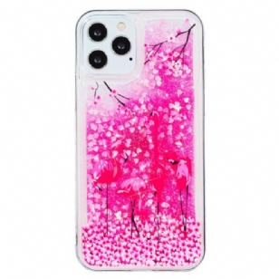 Coque iPhone 15 Pro Max Paillettes Flamants Roses