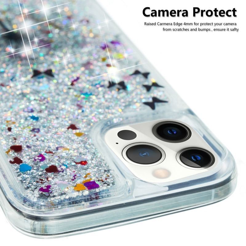 Coque iPhone 15 Pro Paillettes Pissenlit