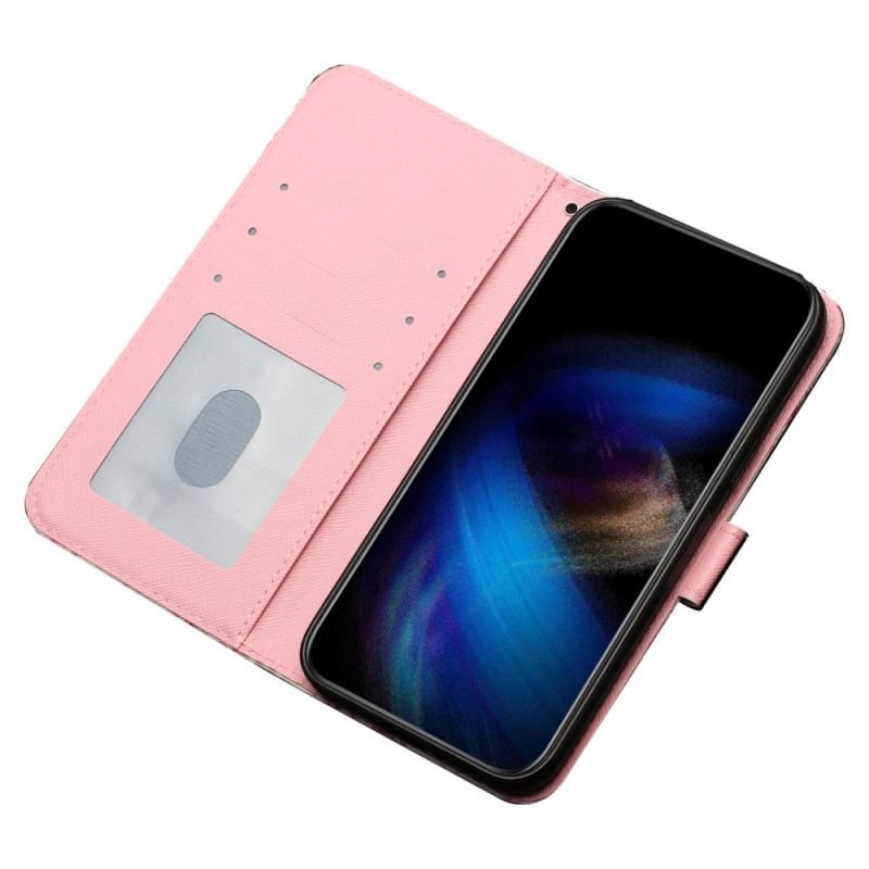 Housse iPhone 15 Pro Max Fleurs 3D à Lanière