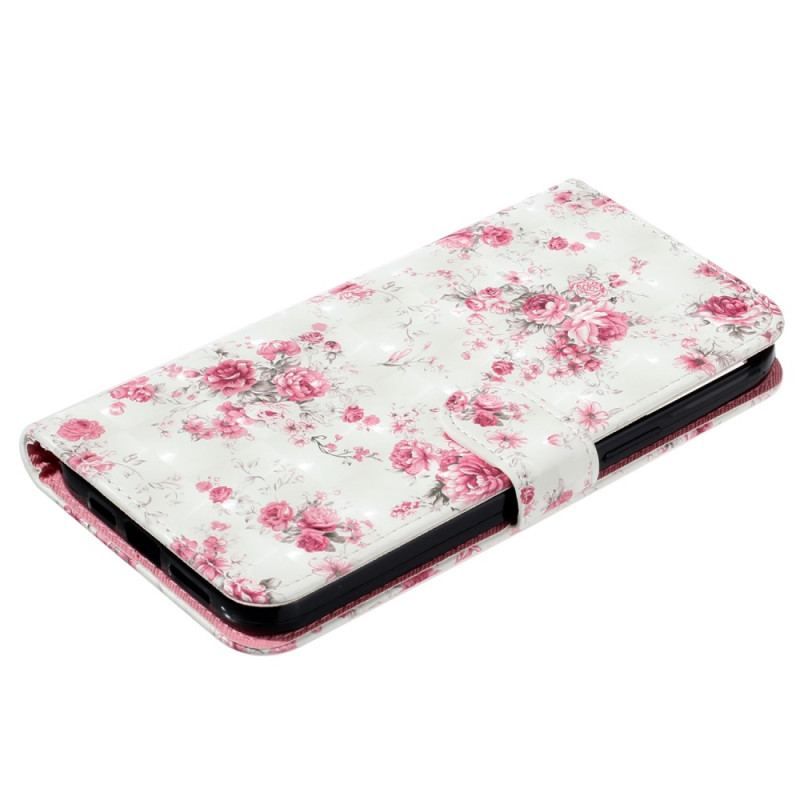 Housse iPhone 15 Pro Max Fleurs 3D à Lanière