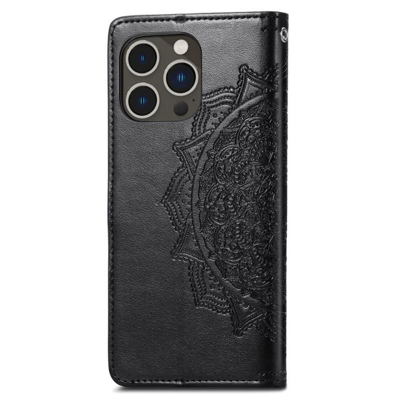 Housse iPhone 15 Pro Max Mandala Baroque à Lanière