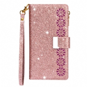 Housse iPhone 15 Pro Max Paillettes avec Porte-Monnaie