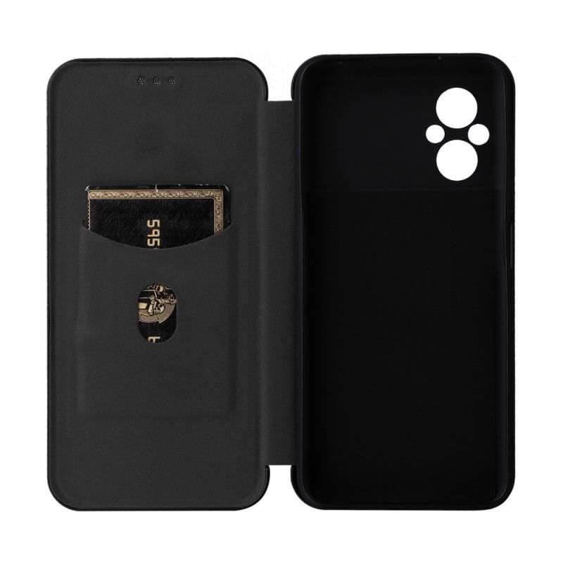 Flip Cover Poco M5 Fibre Carbone