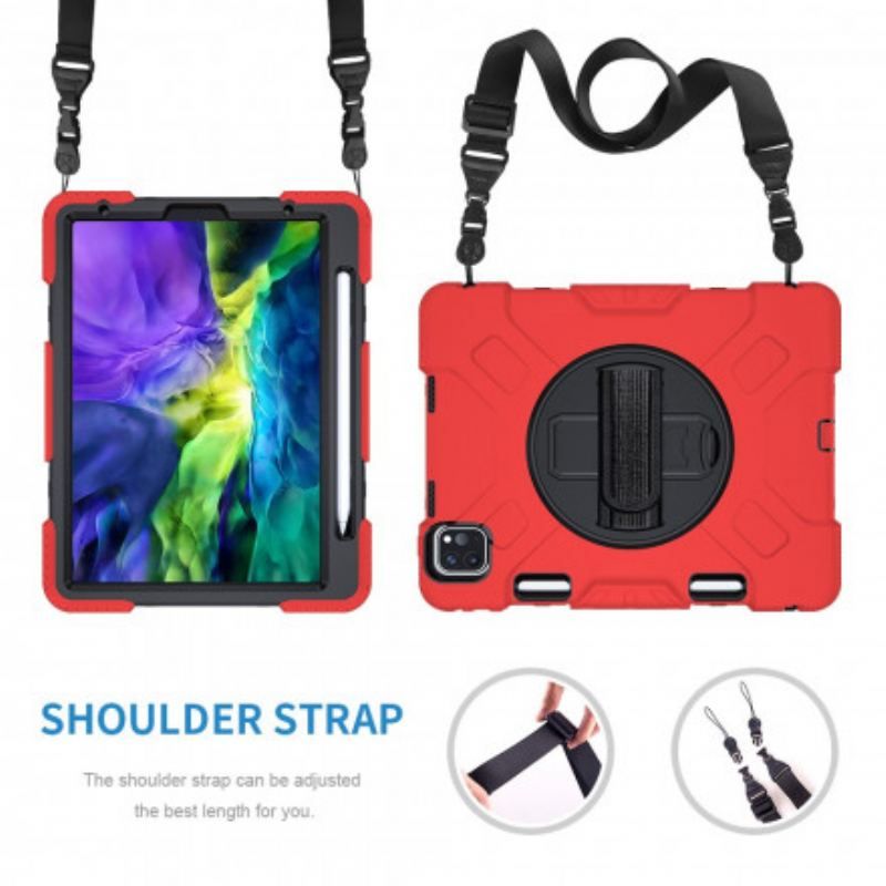 Coque iPad Pro 11" Style Bumper avec Sangle, Bandoulière et Porte-Stylet