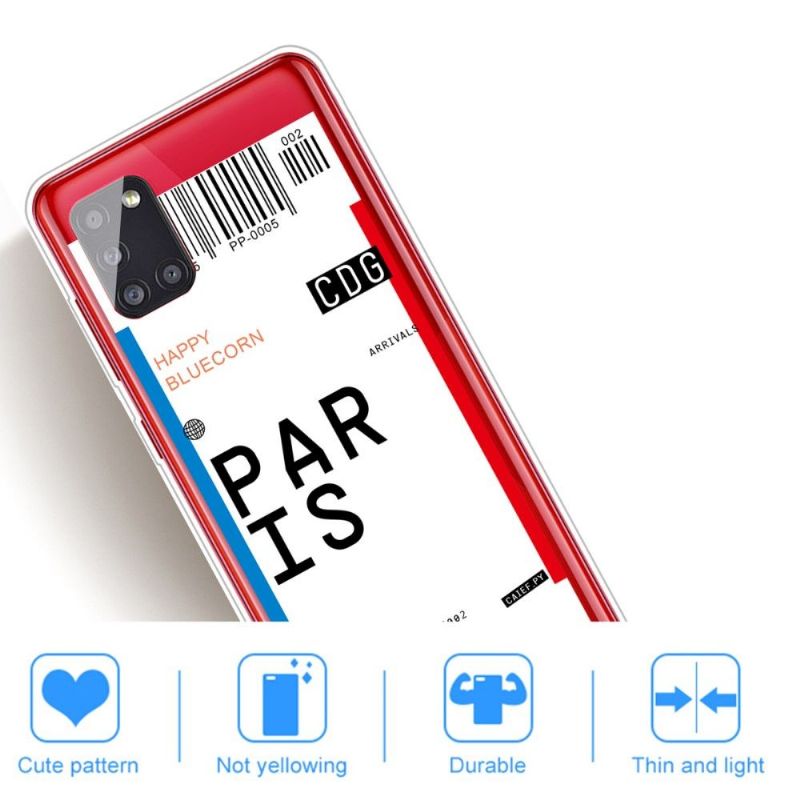 Coque Samsung Galaxy A51 5G Boarding Pass 02 PARIS