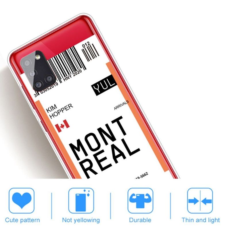 Coque Samsung Galaxy A51 5G Boarding Pass 04 MONTREAL