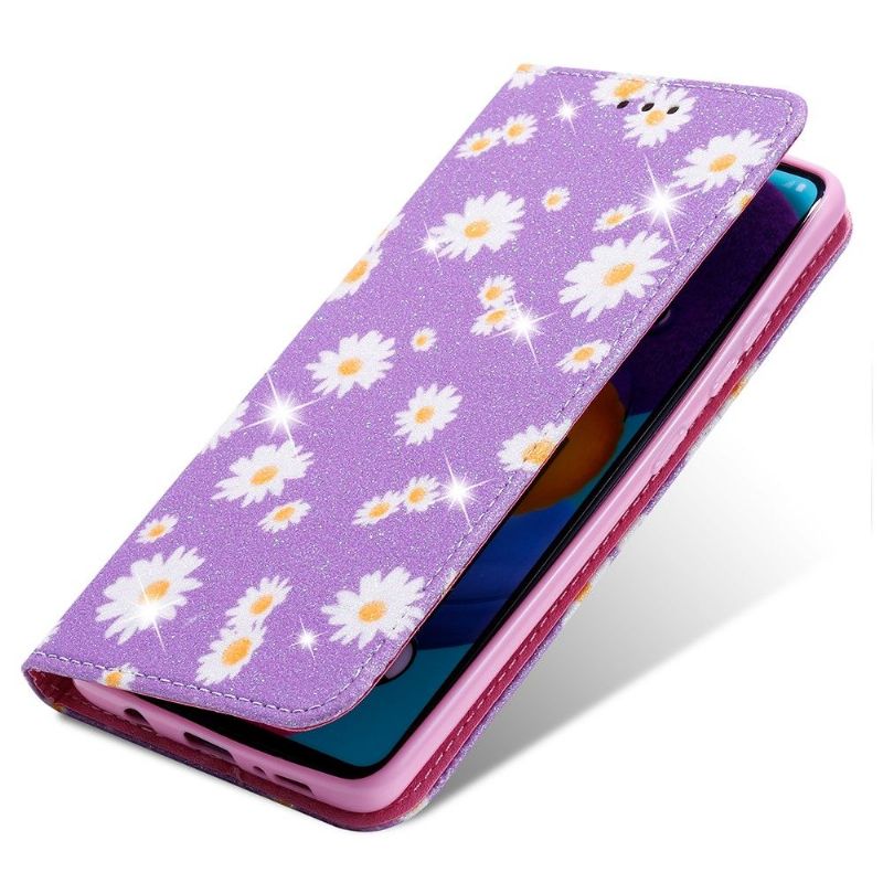 Housse Samsung Galaxy A51 5G Marguerites - Violet