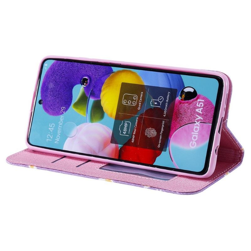 Housse Samsung Galaxy A51 5G Marguerites - Violet