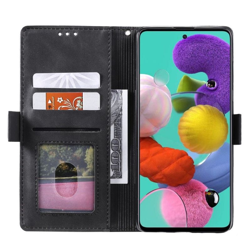 Housse Samsung Galaxy A51 5G Vintage Porte Cartes à Lanière