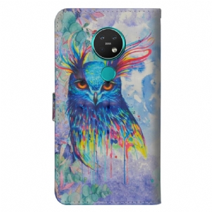 Housse Nokia 7.2 hibou aquarelle