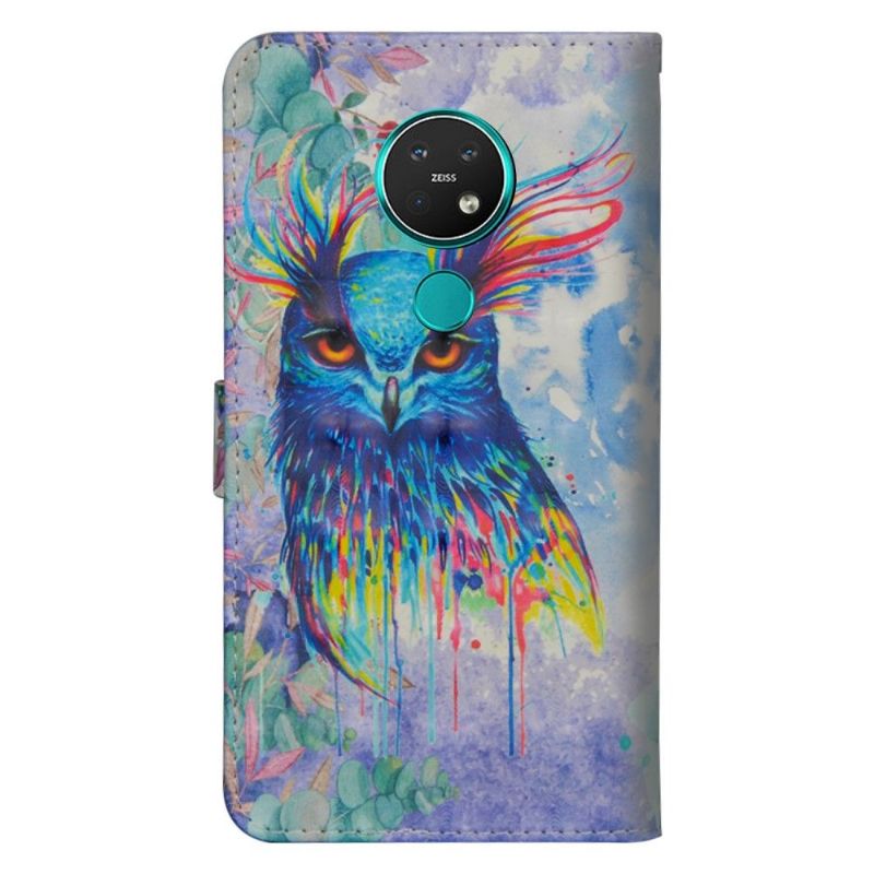 Housse Nokia 7.2 hibou aquarelle