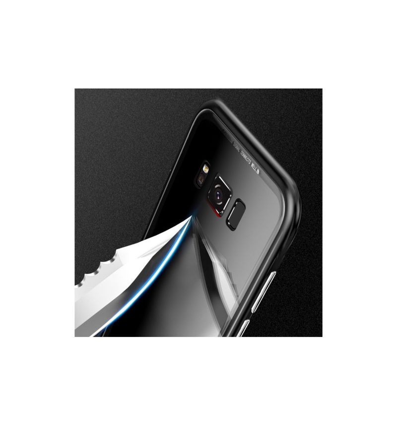 Samsung Galaxy S8 Plus - Coque magnétique détachable dos verre trempé