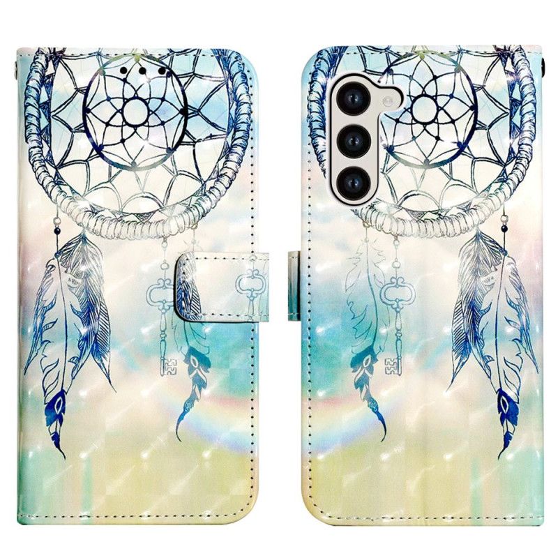 Housse Samsung Galaxy S24 5G Attrape Rêves Aquarelle Bleu