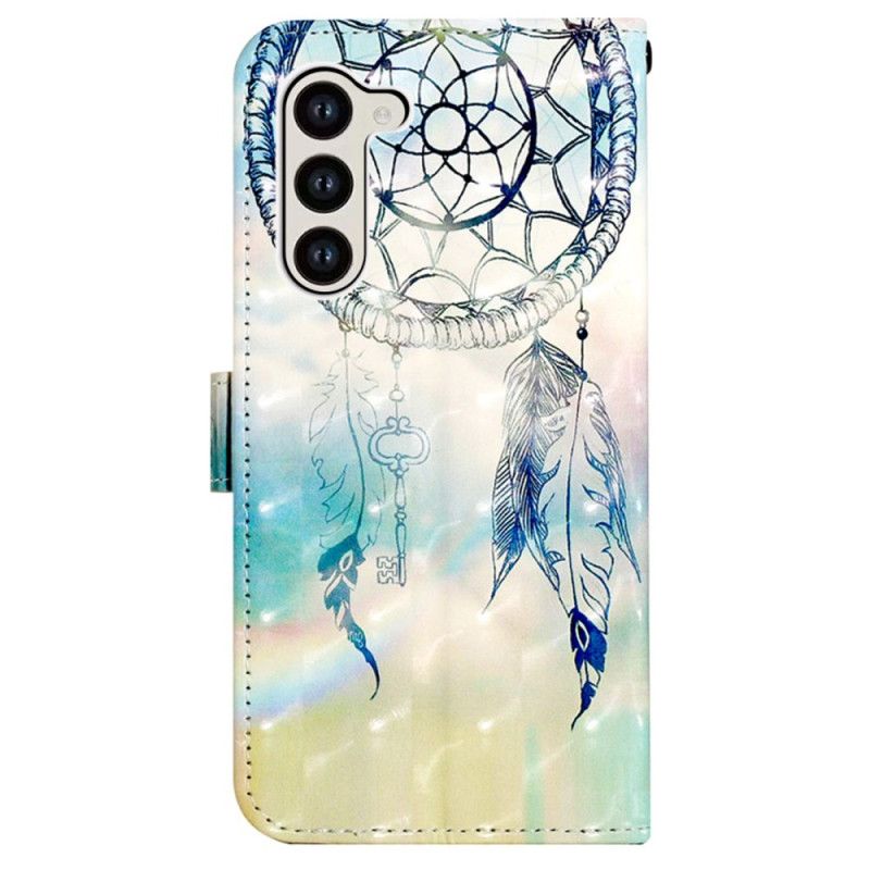 Housse Samsung Galaxy S24 5G Attrape Rêves Aquarelle Bleu