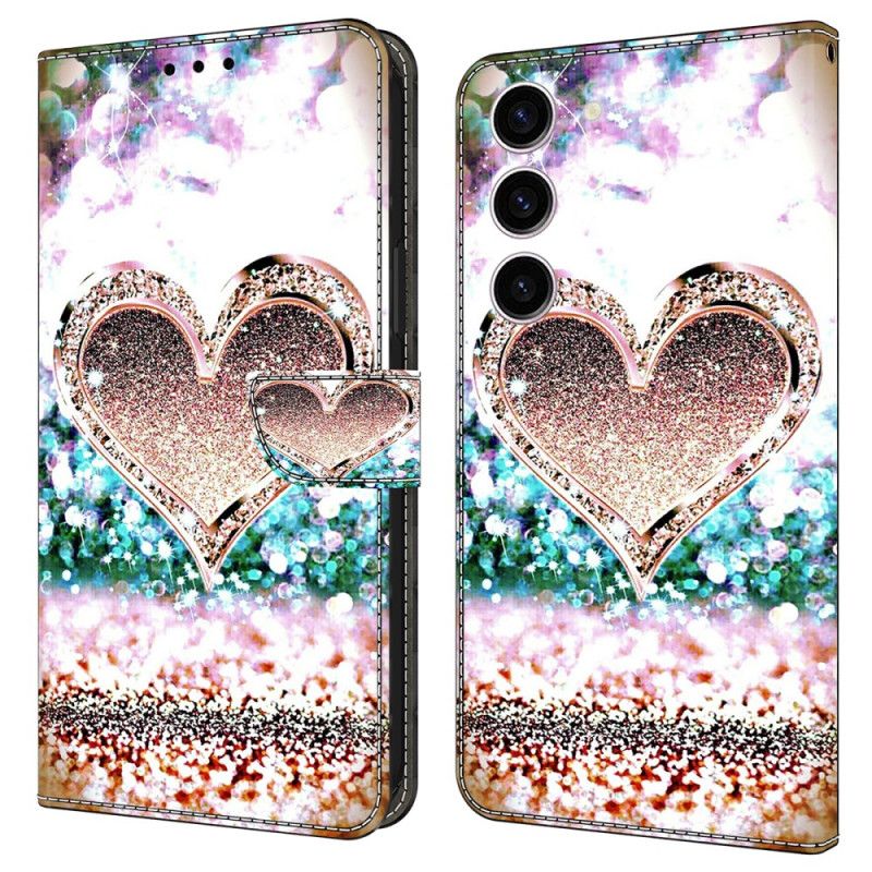 Housse Samsung Galaxy S24 5G Coeur Diamant Rose