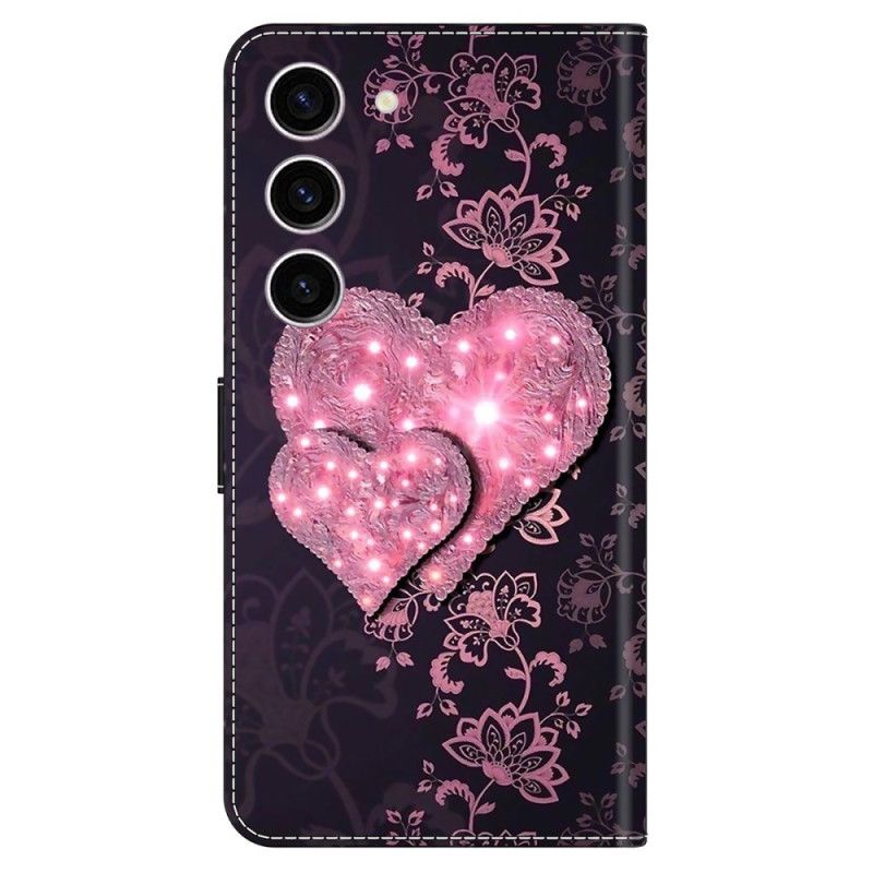 Housse Samsung Galaxy S24 5G Cœurs en Dentelle