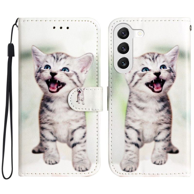 Housse Samsung Galaxy S24 5G Drôle de Chaton à Lanière