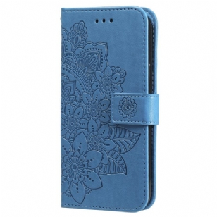 Housse Samsung Galaxy S24 5G Mandala Floral avec Lanière