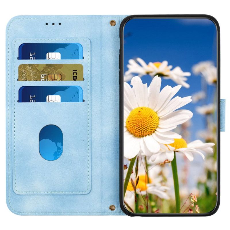 Housse Samsung Galaxy S24 5G Motif Floral Artistique à Lanière