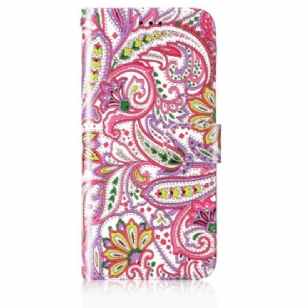 Housse Samsung Galaxy S24 5G Motif Floral Rose à Lanière