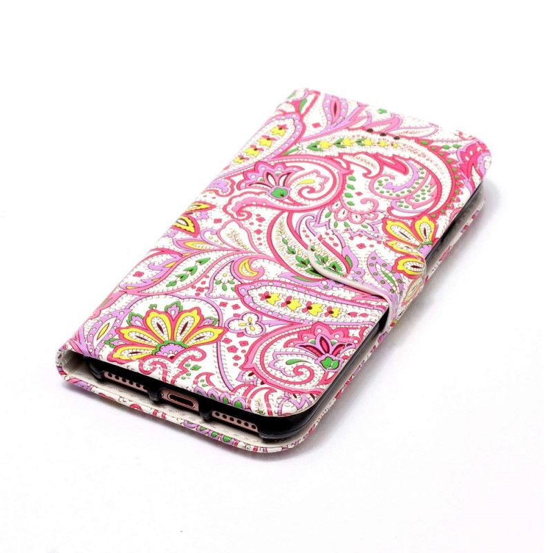 Housse Samsung Galaxy S24 5G Motif Floral Rose à Lanière